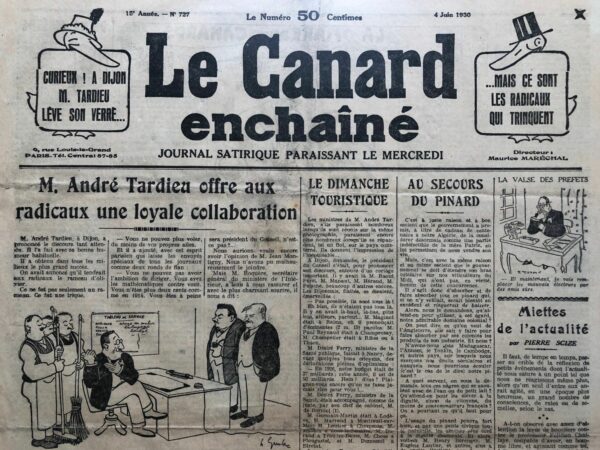 N° 727 du Canard Enchaîné -  4 Juin 1930