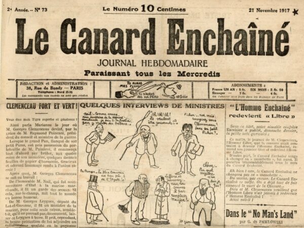 N° 73 du Canard Enchaîné -  21 Novembre 1917