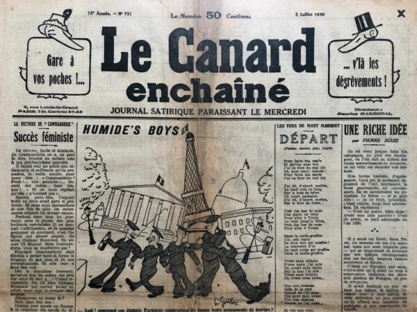 N° 731 du Canard Enchaîné -  2 Juillet 1930