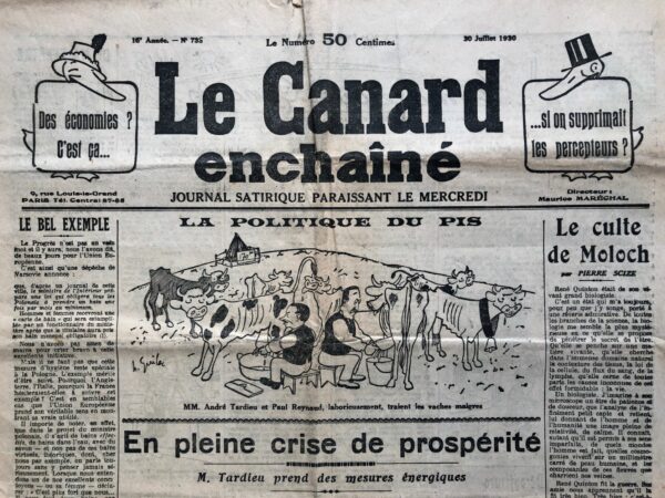 N° 735 du Canard Enchaîné -  30 Juillet 1930