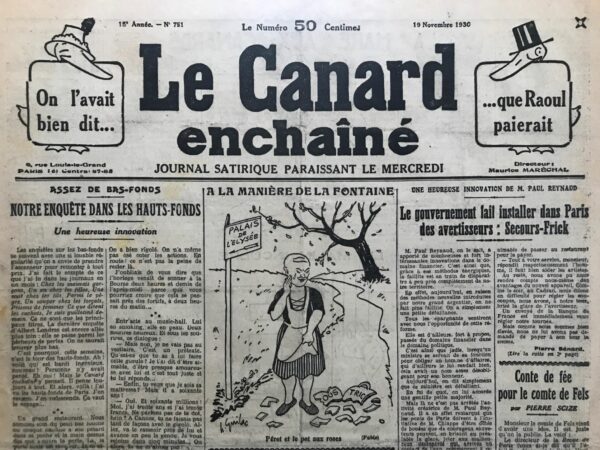N° 751 du Canard Enchaîné -  19 Novembre 1930