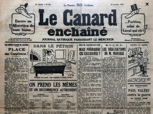 N° 761 du Canard Enchaîné -  28 Janvier 1931