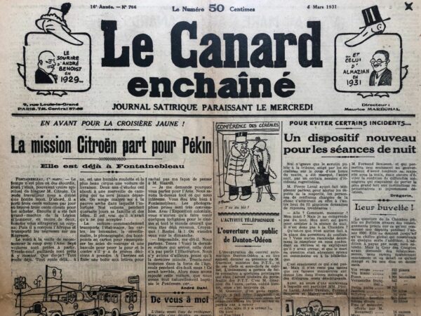 N° 766 du Canard Enchaîné -  4 Mars 1931