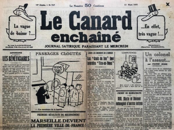 N° 767 du Canard Enchaîné -  11 Mars 1931