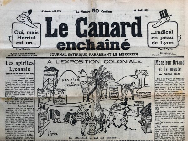 N° 774 du Canard Enchaîné -  29 Avril 1931