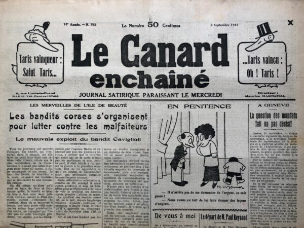 N° 792 du Canard Enchaîné -  2 Septembre 1931