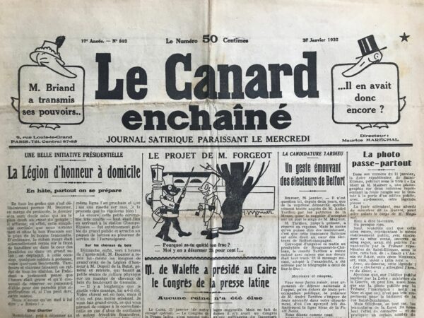 N° 813 du Canard Enchaîné -  27 Janvier 1932