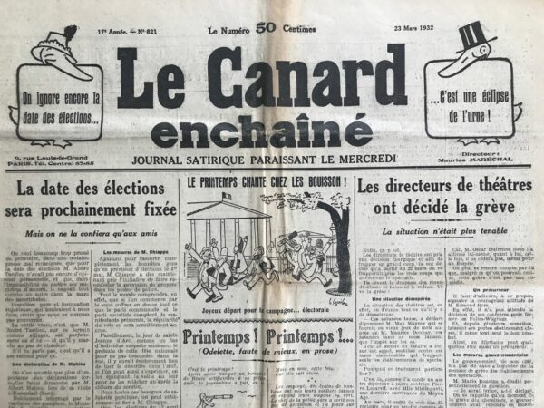 N° 821 du Canard Enchaîné -  23 Mars 1932