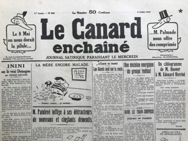 N° 836 du Canard Enchaîné -  6 Juillet 1932