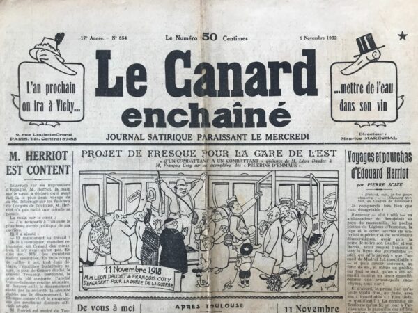 N° 854 du Canard Enchaîné -  9 Novembre 1932