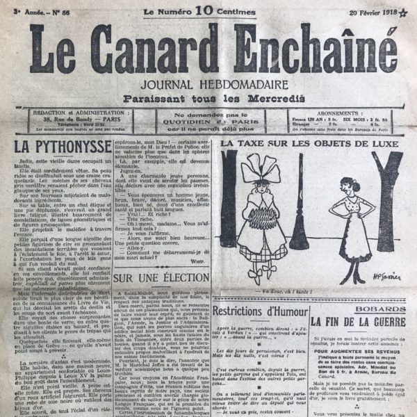 N° 86 du Canard Enchaîné -  20 Février 1918