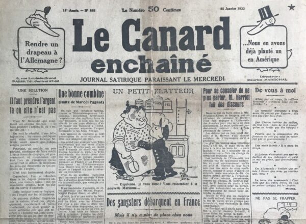 N° 865 du Canard Enchaîné -  25 Janvier 1933