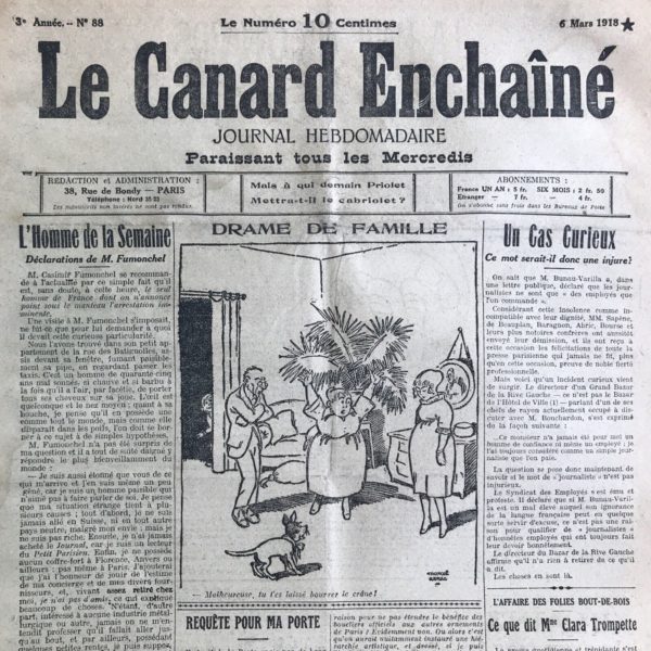 N° 88 du Canard Enchaîné -  6 Mars 1918