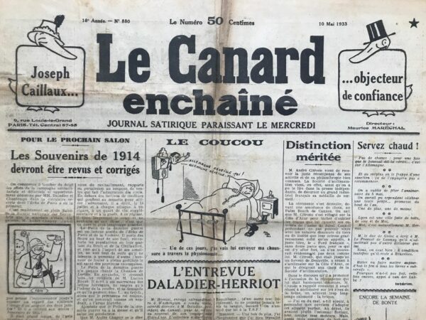 N° 880 du Canard Enchaîné -  10 Mai 1933
