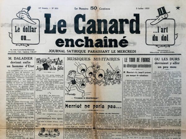 N° 888 du Canard Enchaîné -  5 Juillet 1933