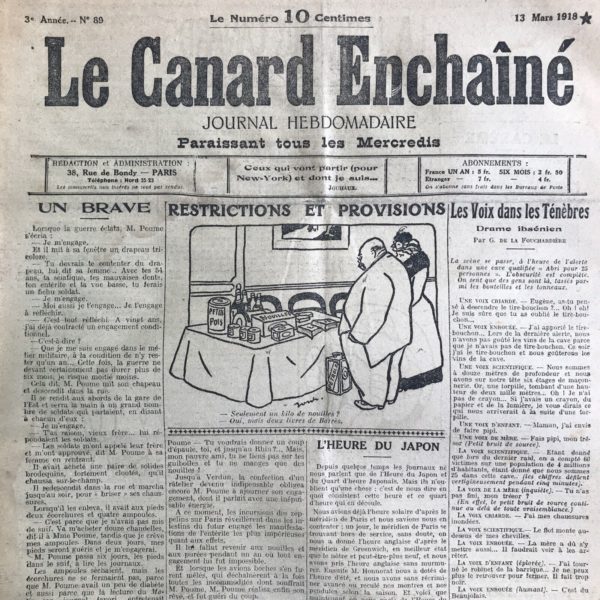 N° 89 du Canard Enchaîné -  13 Mars 1918