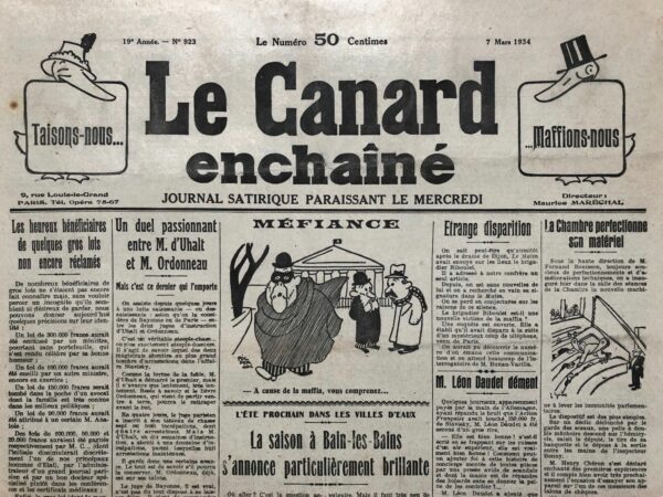 N° 923 du Canard Enchaîné -  7 Mars 1934