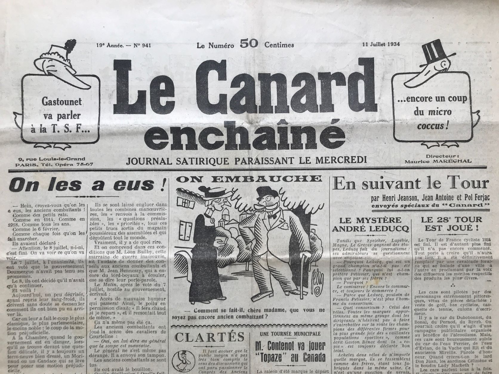 Couac ! | Acheter un Canard | Vente d'Anciens Journaux du Canard Enchaîné. Des Journaux Satiriques de Collection, Historiques & Authentiques de 1916 à 2004 ! | 941