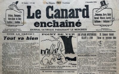 N° 949 du Canard Enchaîné –  5 Septembre 1934