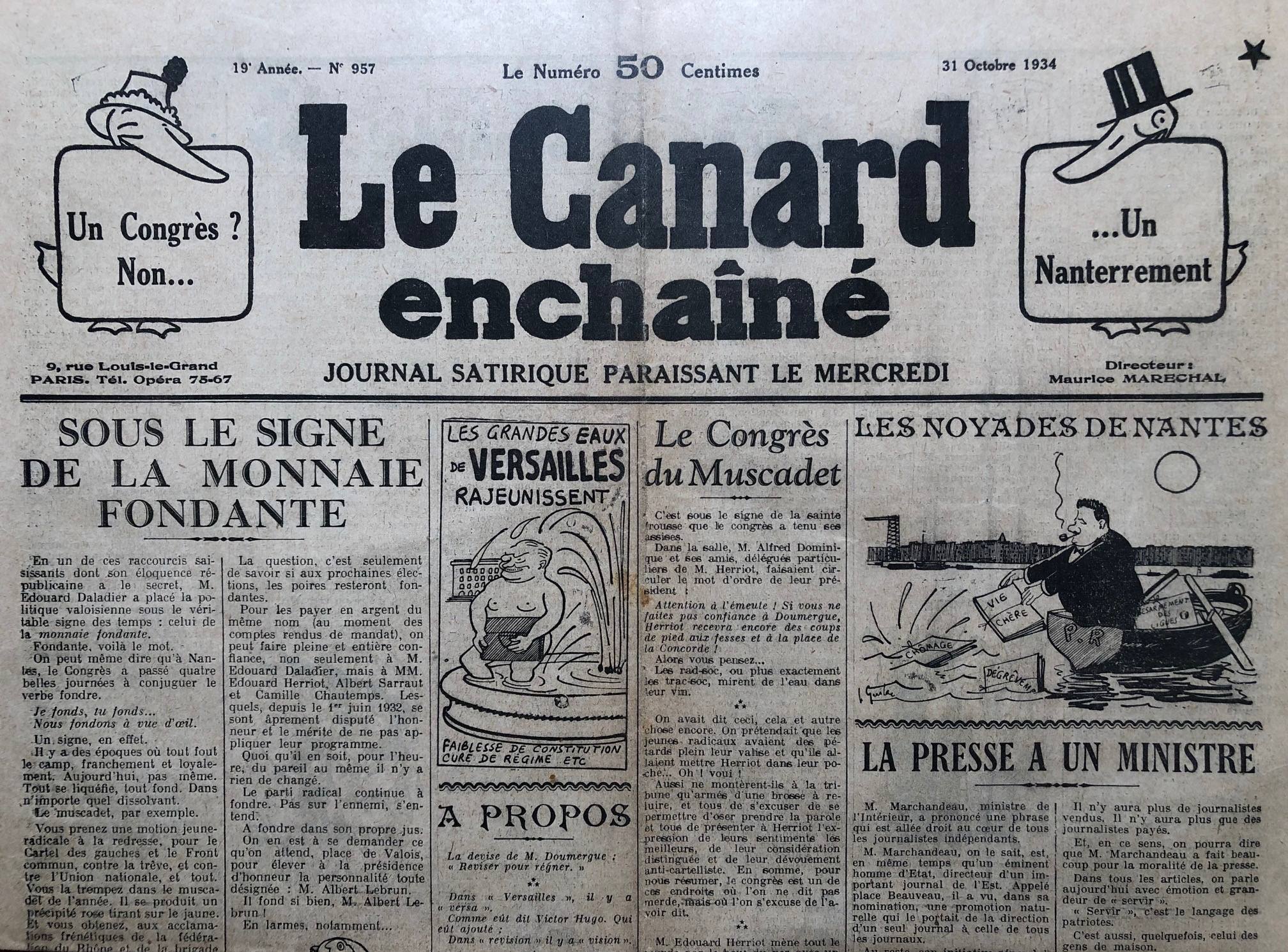 Couac ! | Acheter un Canard | Vente d'Anciens Journaux du Canard Enchaîné. Des Journaux Satiriques de Collection, Historiques & Authentiques de 1916 à 2004 ! | 957 2