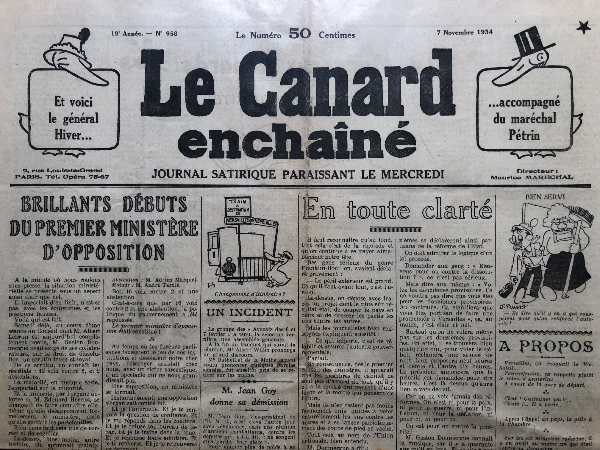 Couac ! | Acheter un Canard | Vente d'Anciens Journaux du Canard Enchaîné. Des Journaux Satiriques de Collection, Historiques & Authentiques de 1916 à 2004 ! | 958 1