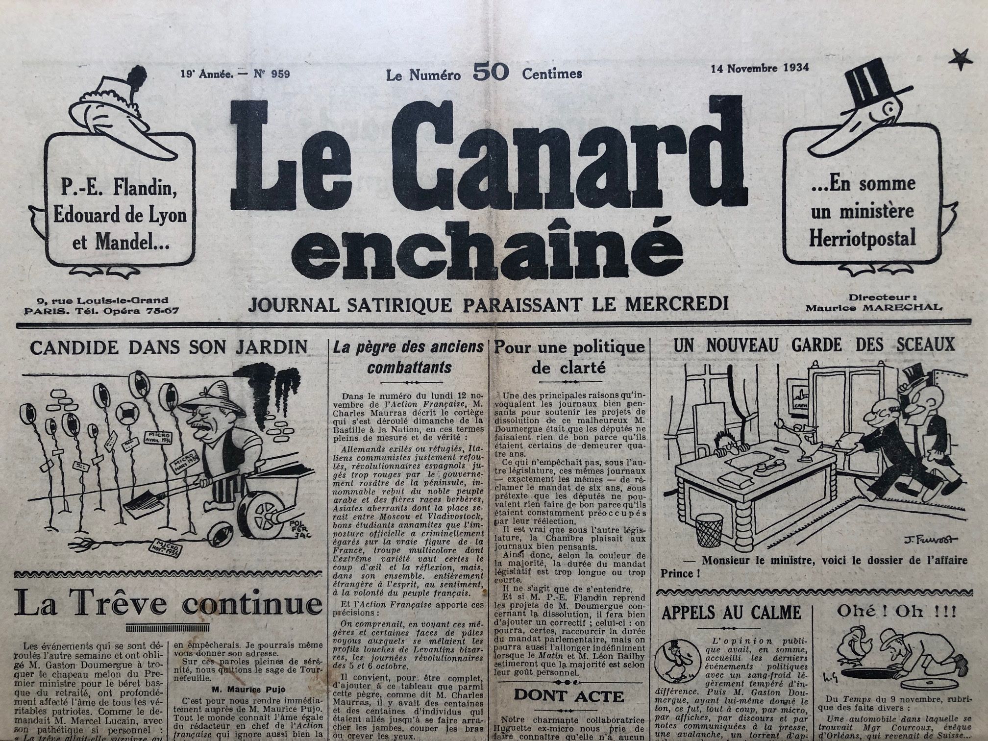 Couac ! | Acheter un Canard | Vente d'Anciens Journaux du Canard Enchaîné. Des Journaux Satiriques de Collection, Historiques & Authentiques de 1916 à 2004 ! | 959 1