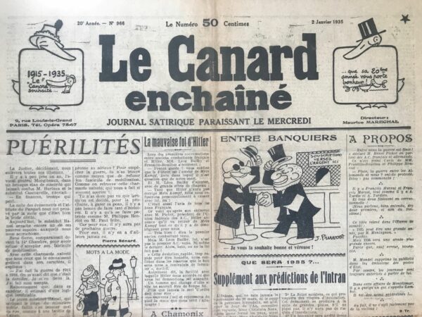 N° 966 du Canard Enchaîné -  2 Janvier 1935