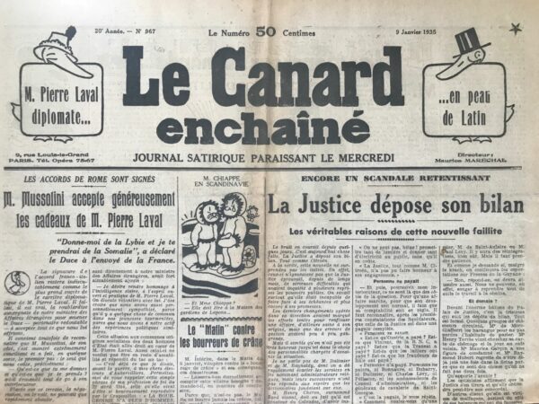 N° 967 du Canard Enchaîné -  9 Janvier 1935
