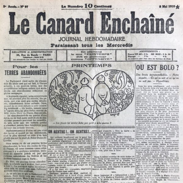 N° 97 du Canard Enchaîné -  8 Mai 1918