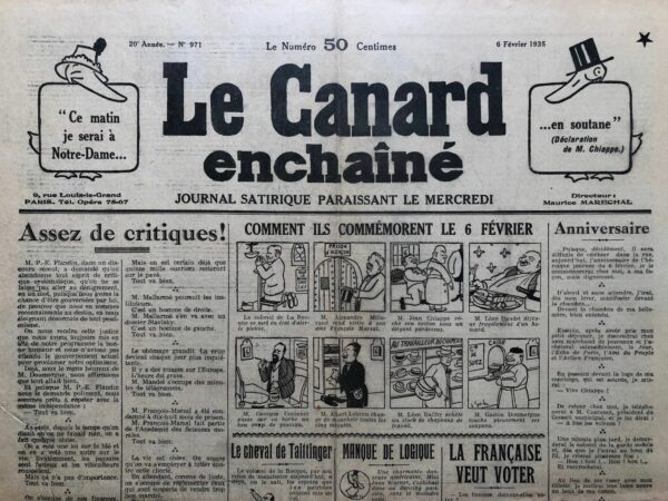 N° 971 du Canard Enchaîné -  6 Février 1935