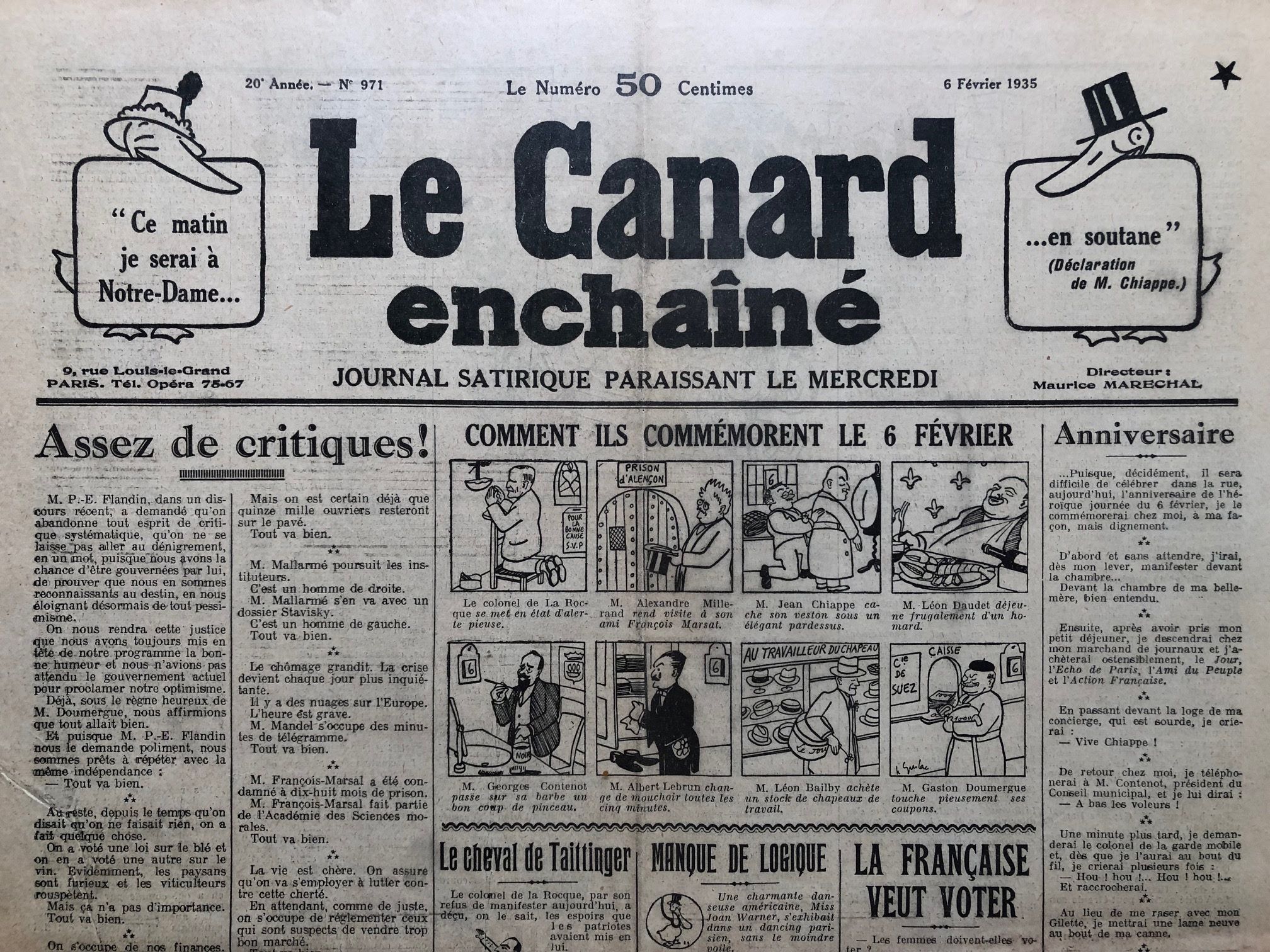 Couac ! | Acheter un Canard | Vente d'Anciens Journaux du Canard Enchaîné. Des Journaux Satiriques de Collection, Historiques & Authentiques de 1916 à 2004 ! | 971 1
