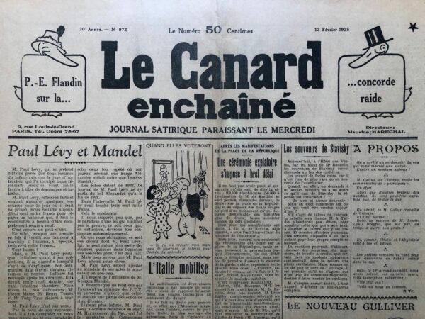 N° 972 du Canard Enchaîné -  13 Février 1935