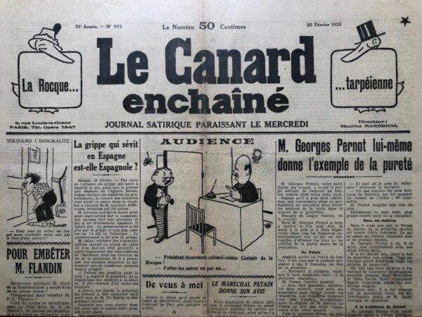 N° 973 du Canard Enchaîné -  20 Février 1935