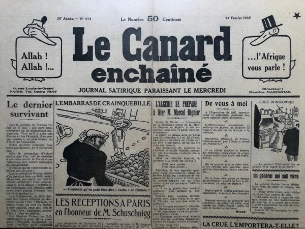 N° 974 du Canard Enchaîné -  27 Février 1935
