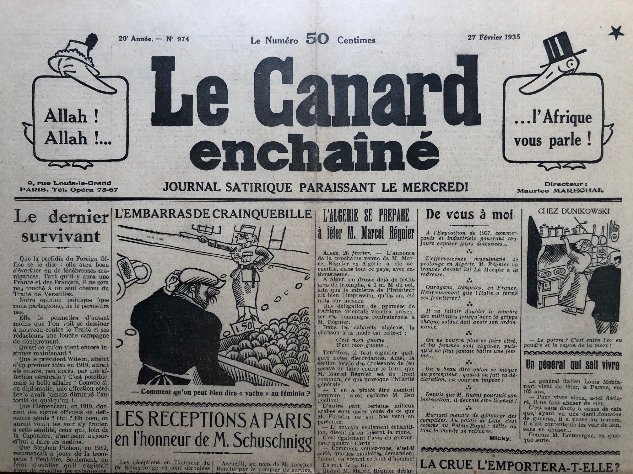 Couac ! | Acheter un Canard | Vente d'Anciens Journaux du Canard Enchaîné. Des Journaux Satiriques de Collection, Historiques & Authentiques de 1916 à 2004 ! | 974 1