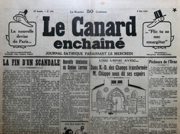 N° 984 du Canard Enchaîné -  8 Mai 1935