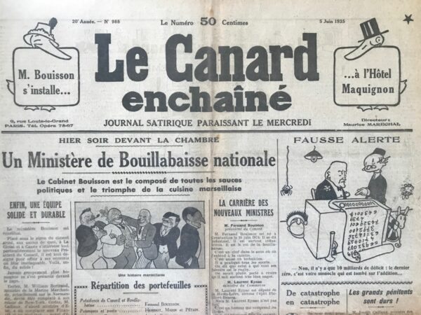N° 988 du Canard Enchaîné -  5 Juin 1935