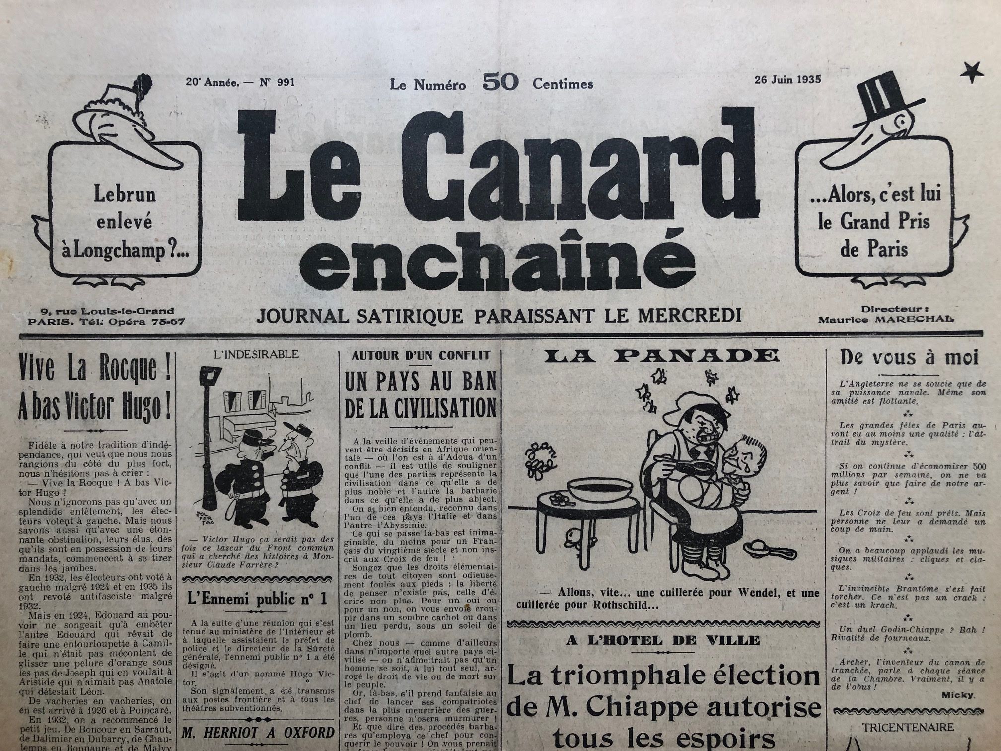 Couac ! | Acheter un Canard | Vente d'Anciens Journaux du Canard Enchaîné. Des Journaux Satiriques de Collection, Historiques & Authentiques de 1916 à 2004 ! | 991 1