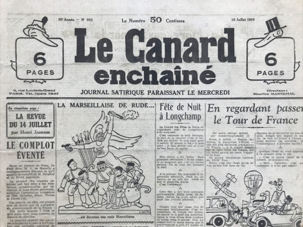N° 993 du Canard Enchaîné -  10 Juillet 1935
