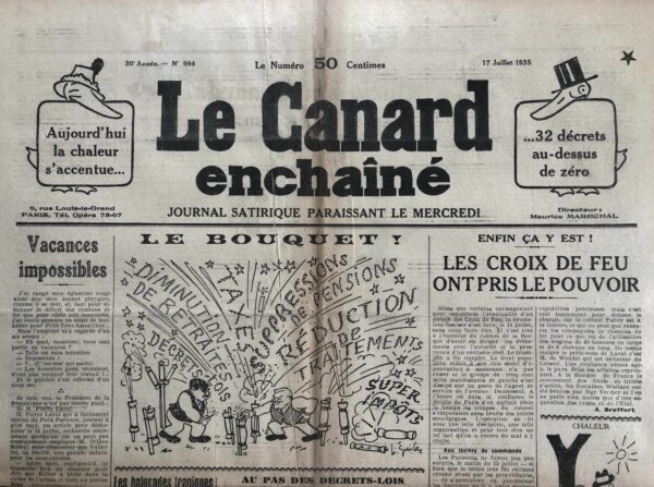 N° 994 du Canard Enchaîné -  17 Juillet 1935