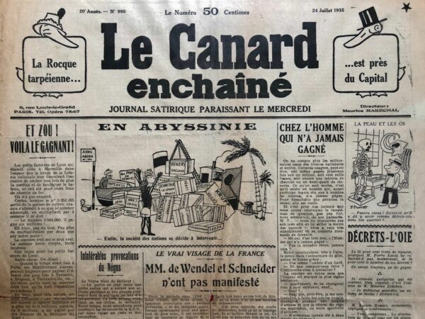 N° 995 du Canard Enchaîné -  24 Juillet 1935