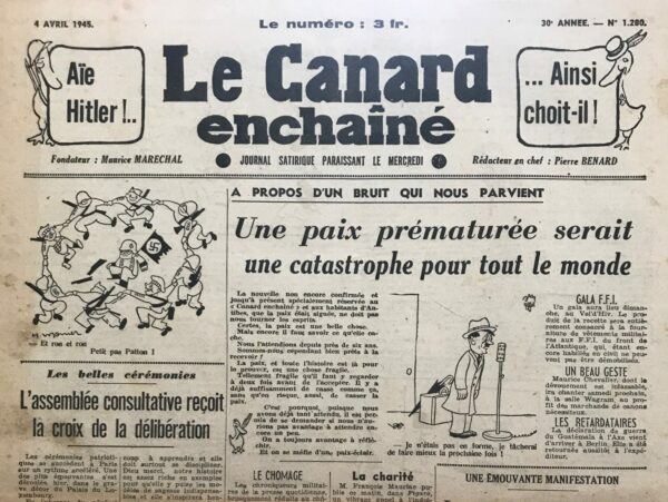 N° 1280 du Canard Enchaîné -  4 Avril 1945