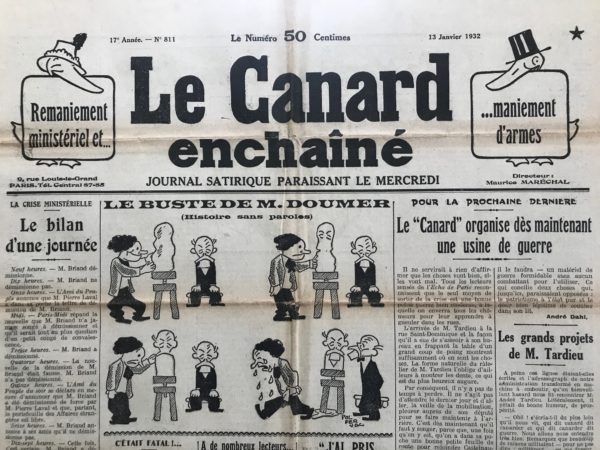 N° 811 du Canard Enchaîné -  13 Janvier 1932