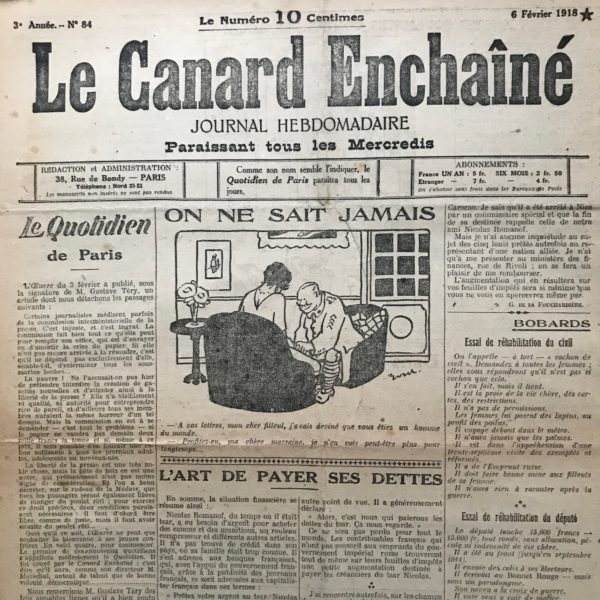 N° 84 du Canard Enchaîné -  6 Février 1918