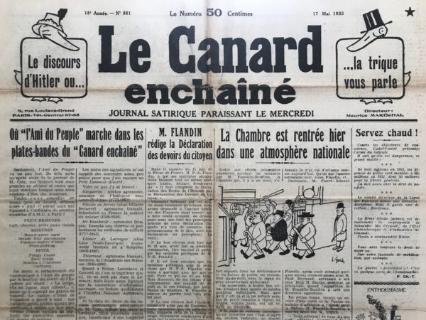 N° 881 du Canard Enchaîné -  17 Mai 1933
