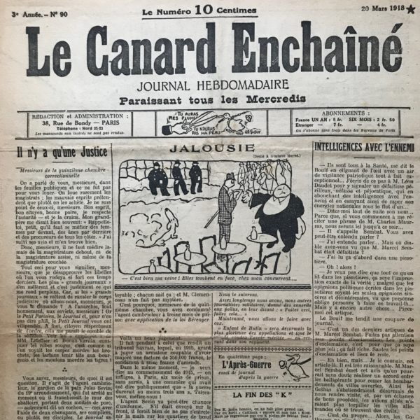 N° 90 du Canard Enchaîné -  20 Mars 1918