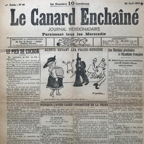 N° 95 du Canard Enchaîné -  24 Avril 1918