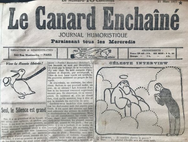 N° 38 du Canard Enchaîné -  21 Mars 1917