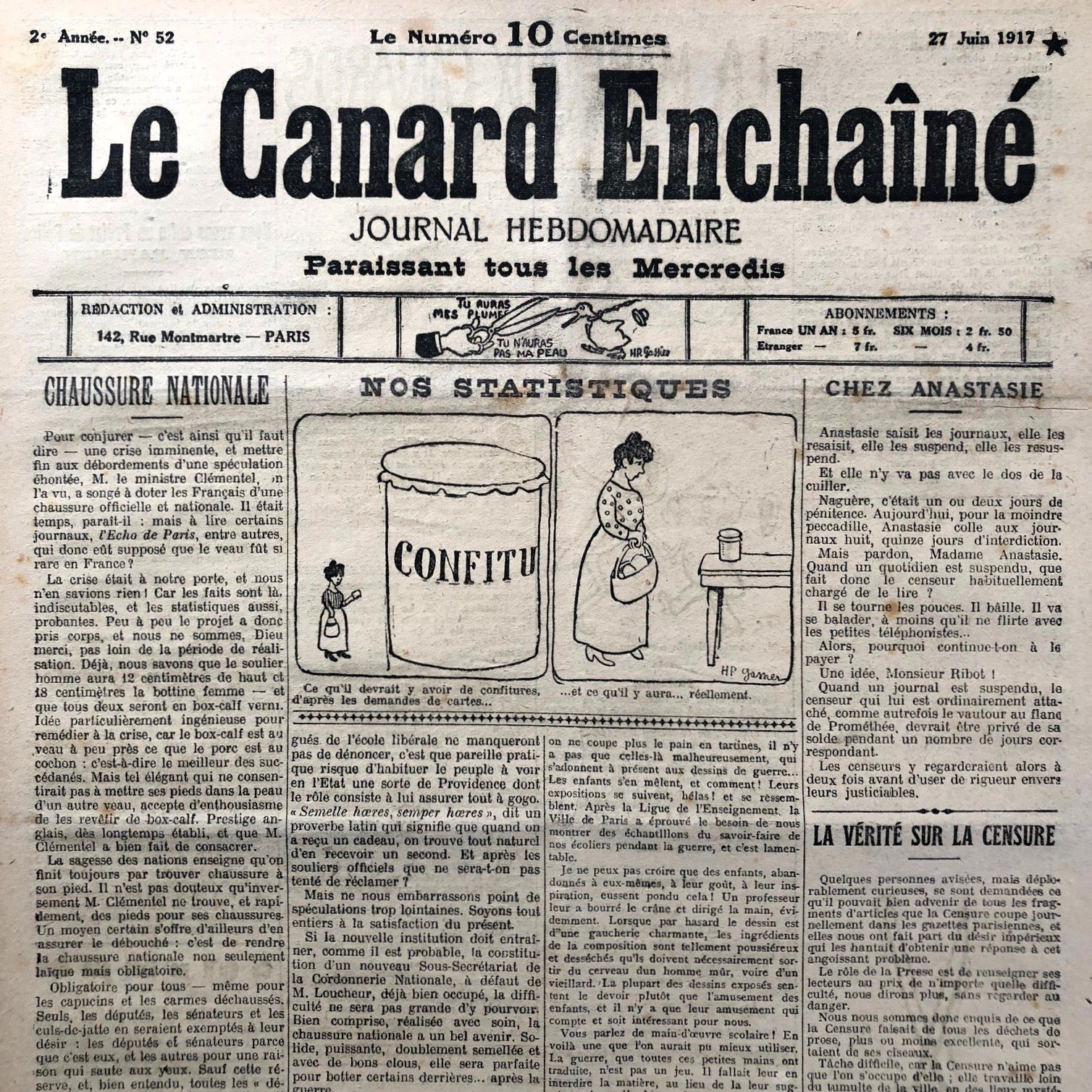 Couac ! | Acheter un Canard | Vente d'Anciens Journaux du Canard Enchaîné. Des Journaux Satiriques de Collection, Historiques & Authentiques de 1916 à 2005 ! | 52