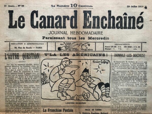 N° 55 du Canard Enchaîné -  18 Juillet 1917